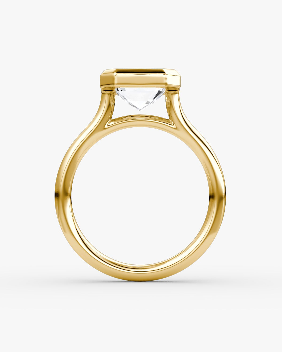 Bezel set marquise diamond yellow gold engagement ring , timeless and chic, minimalistic. 