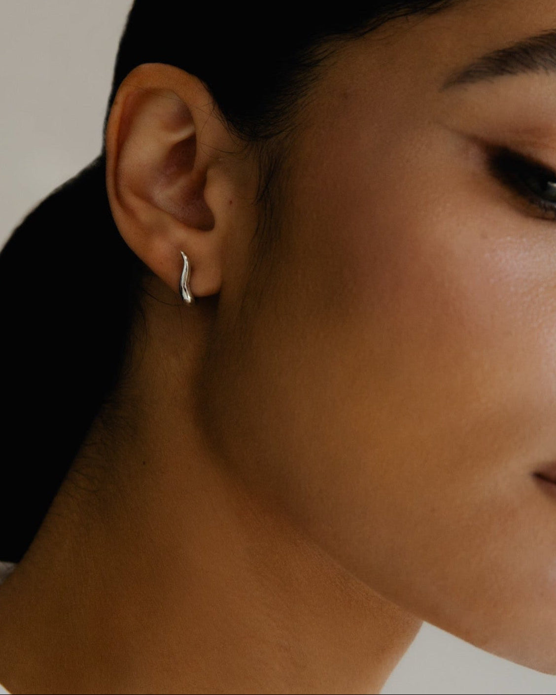 unique shaped silver earring