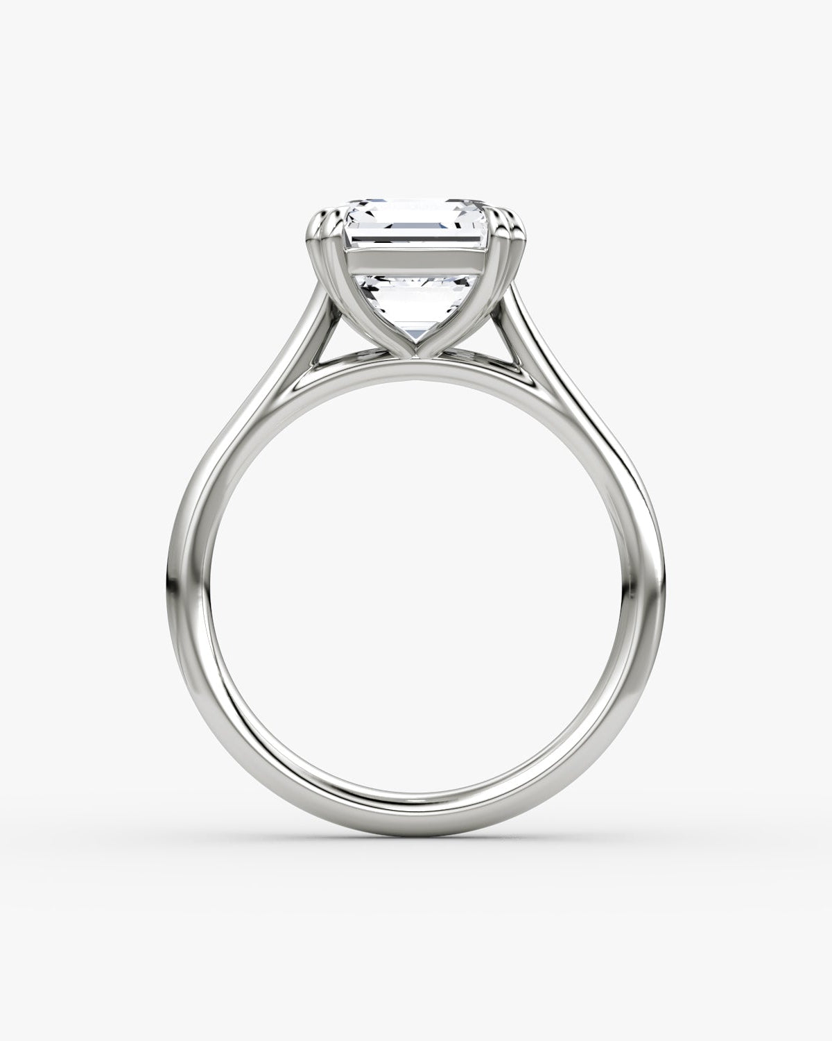 Platinum engagement ring with a princess cut style diamond 