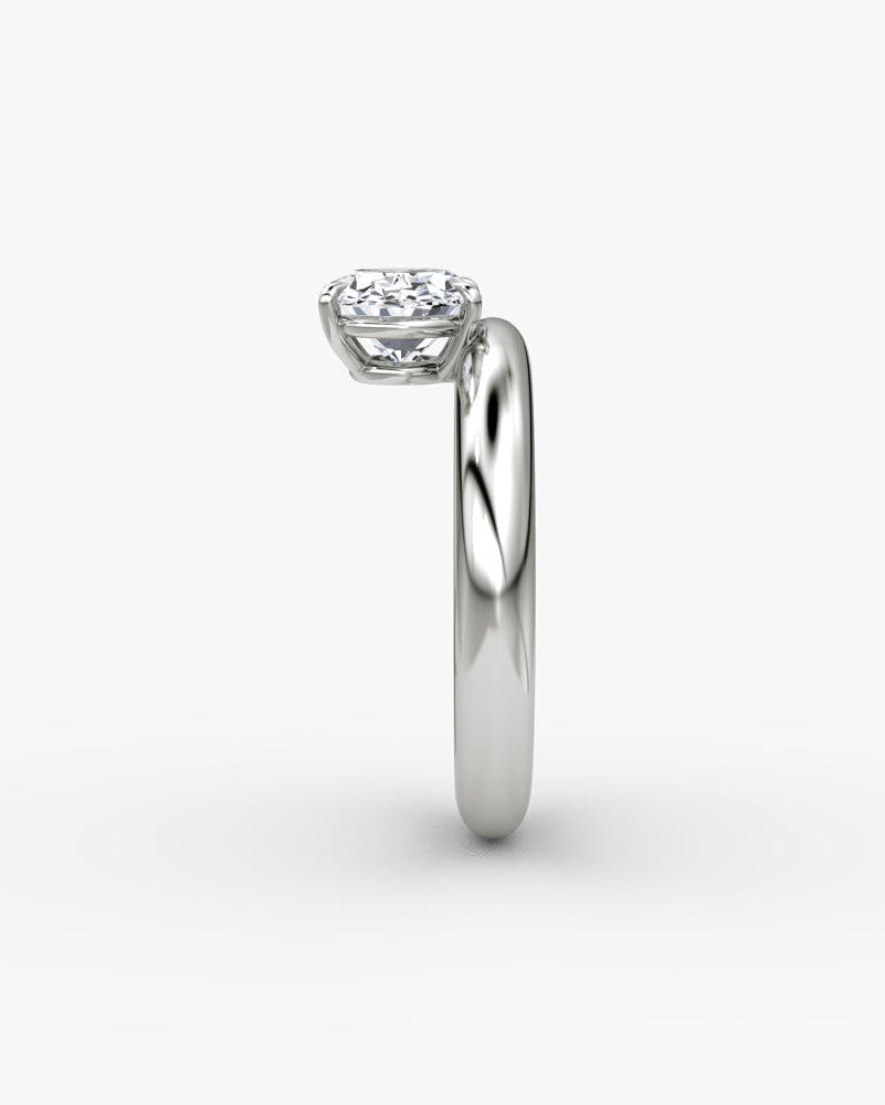 white gold engagement ring with oval diamond