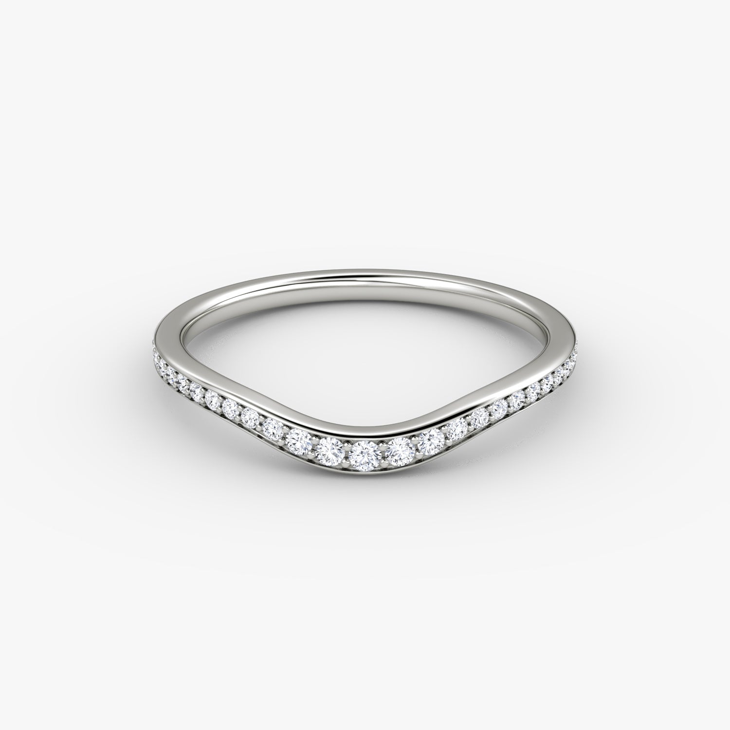 THE CURVED WEDDING BAND I - Diamond Pavé