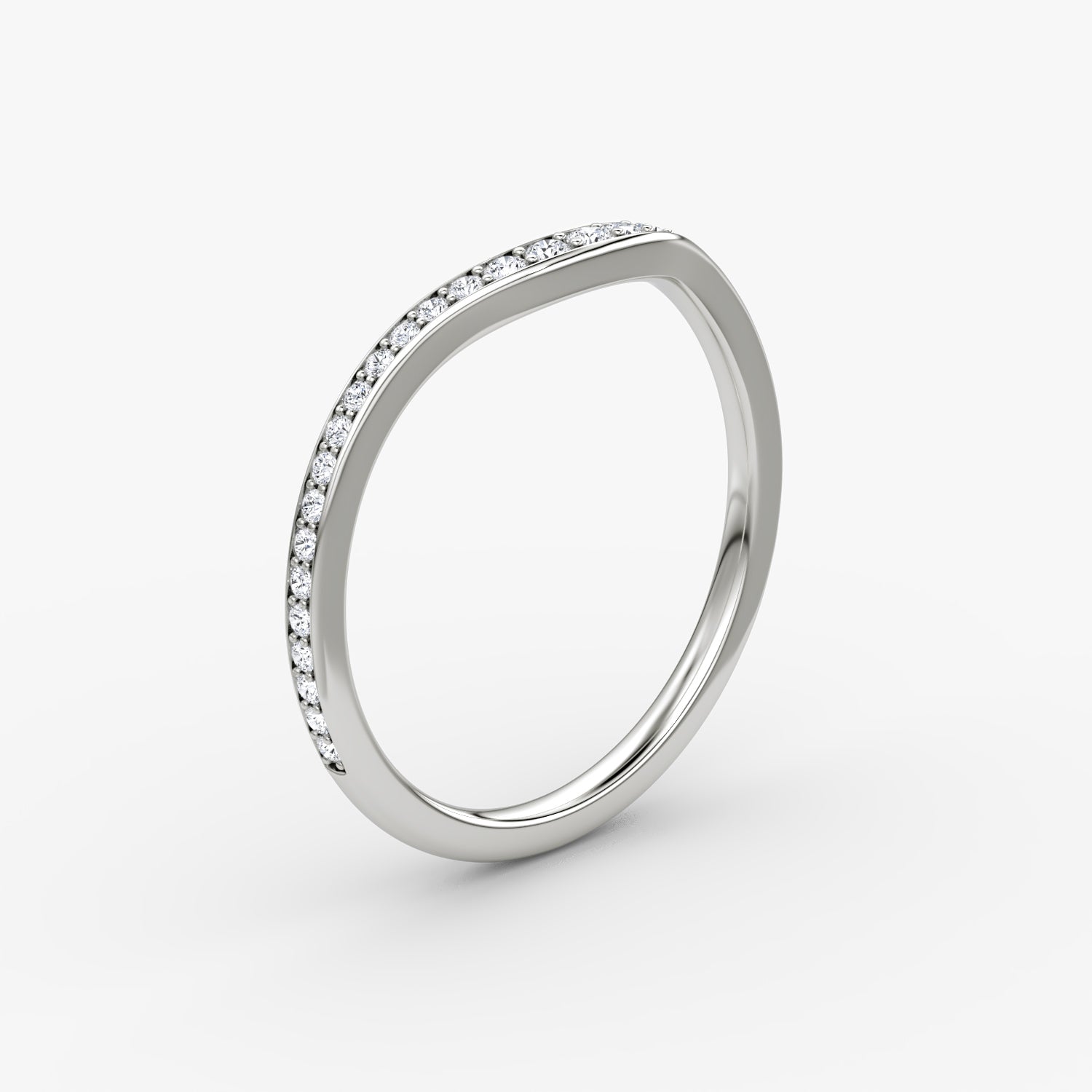 THE CURVED WEDDING BAND I - Diamond Pavé