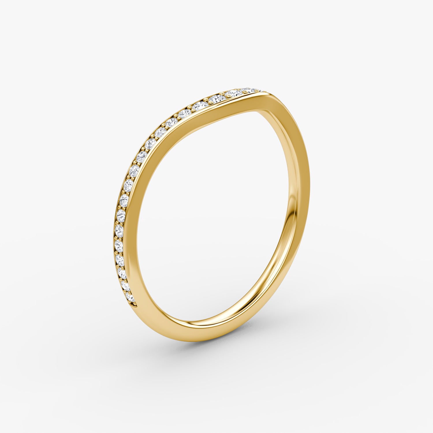 THE CURVED WEDDING BAND I - Diamond Pavé
