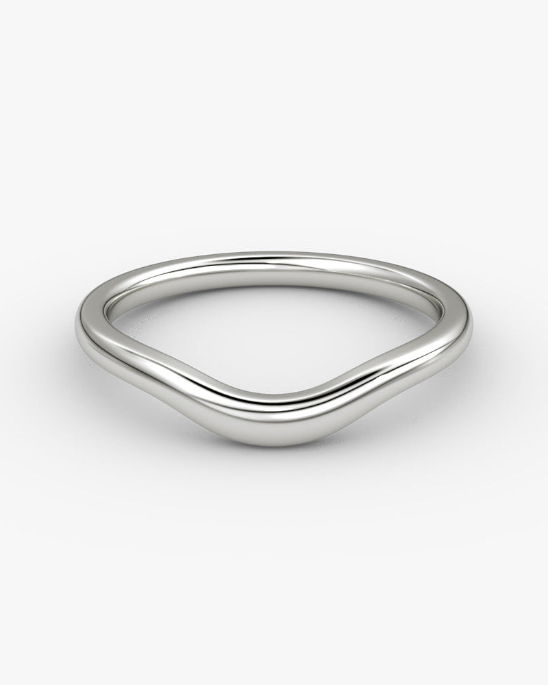 Platinum curved wedding band
