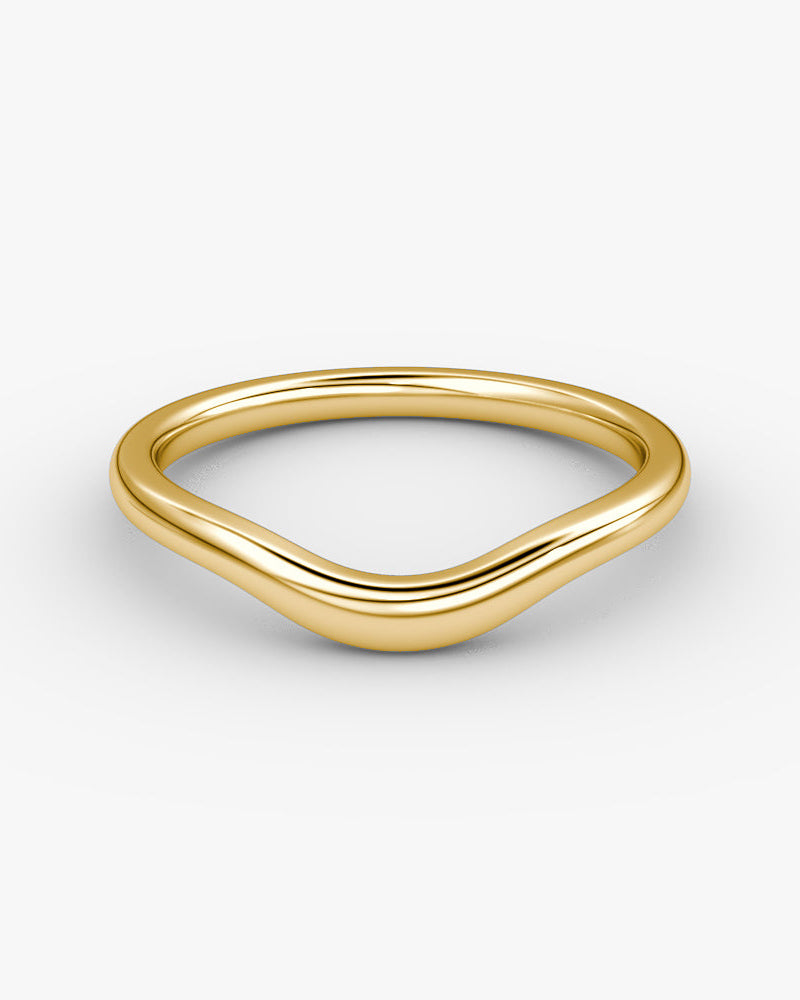 Gold curved wedding band