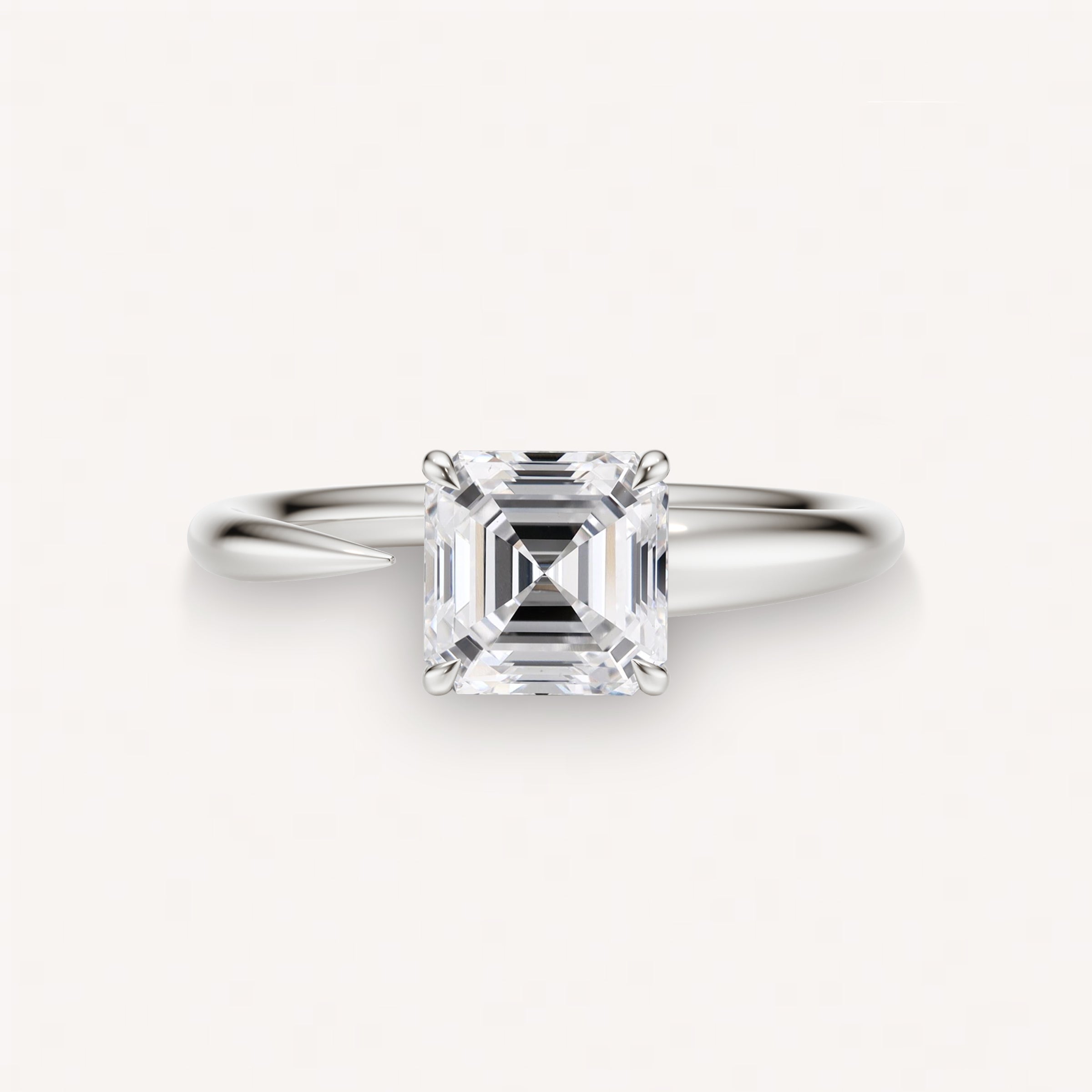 white gold unique asscher diamond engagement ring 