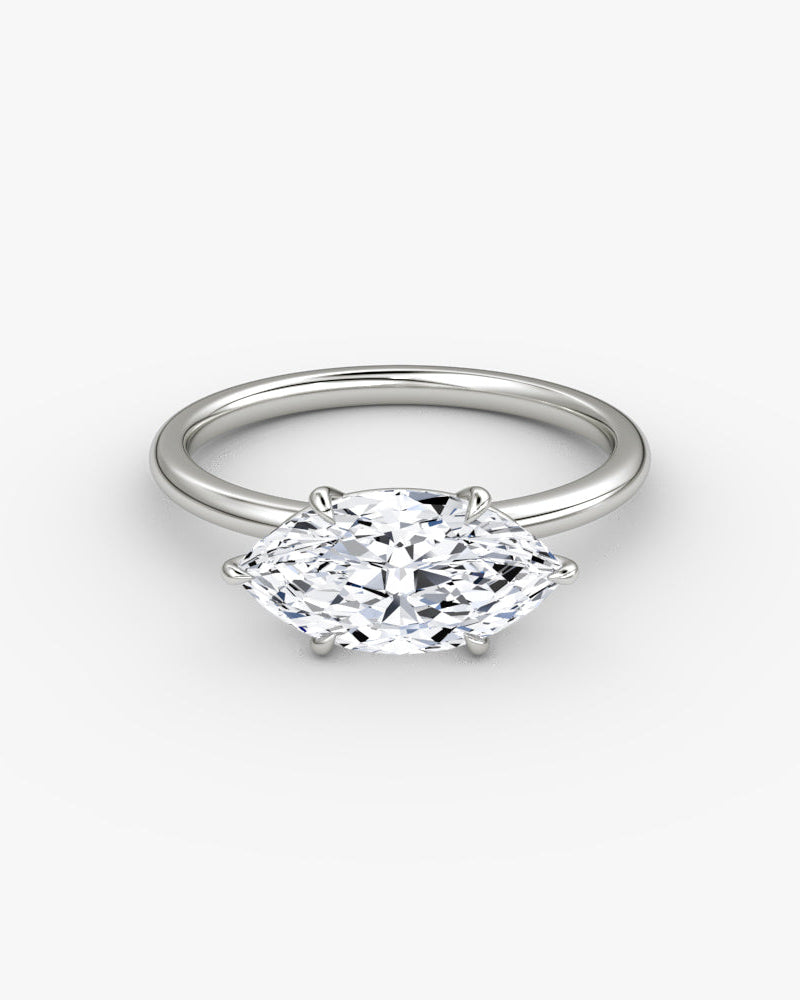 white gold engagement ring with marquise diamond