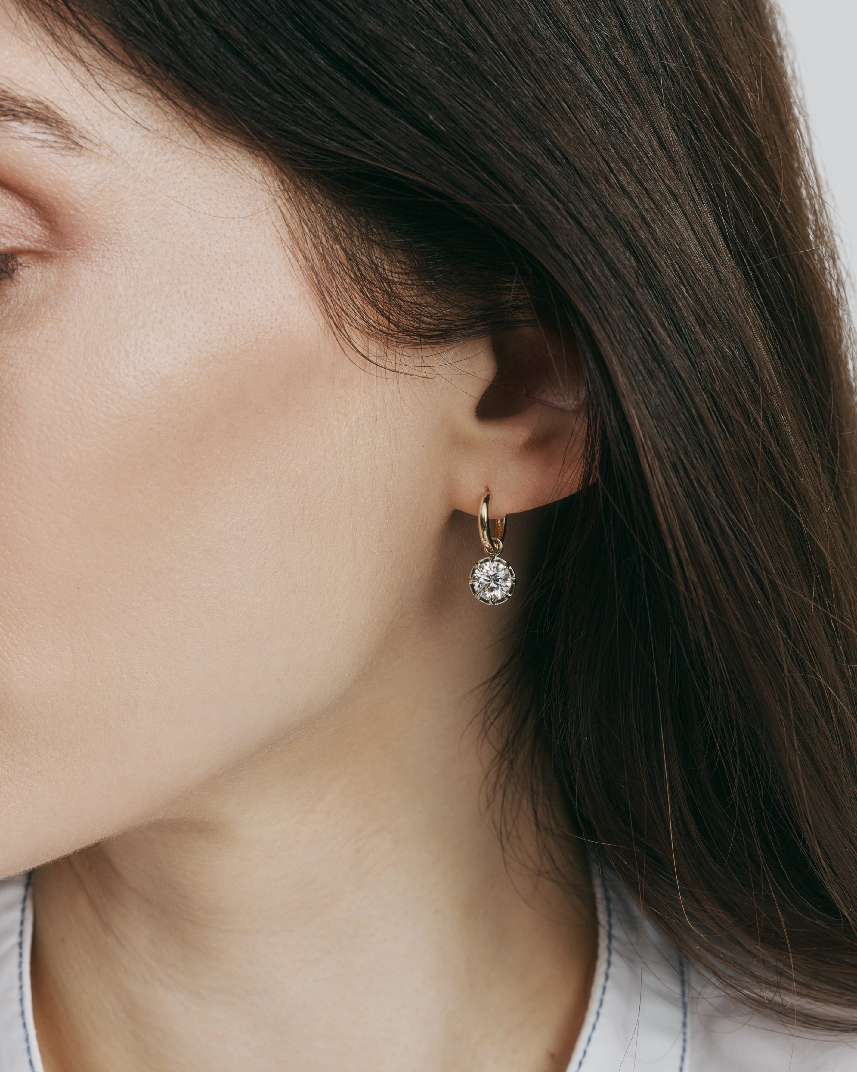 Antique Georgian drop earring with gold setting and diamond