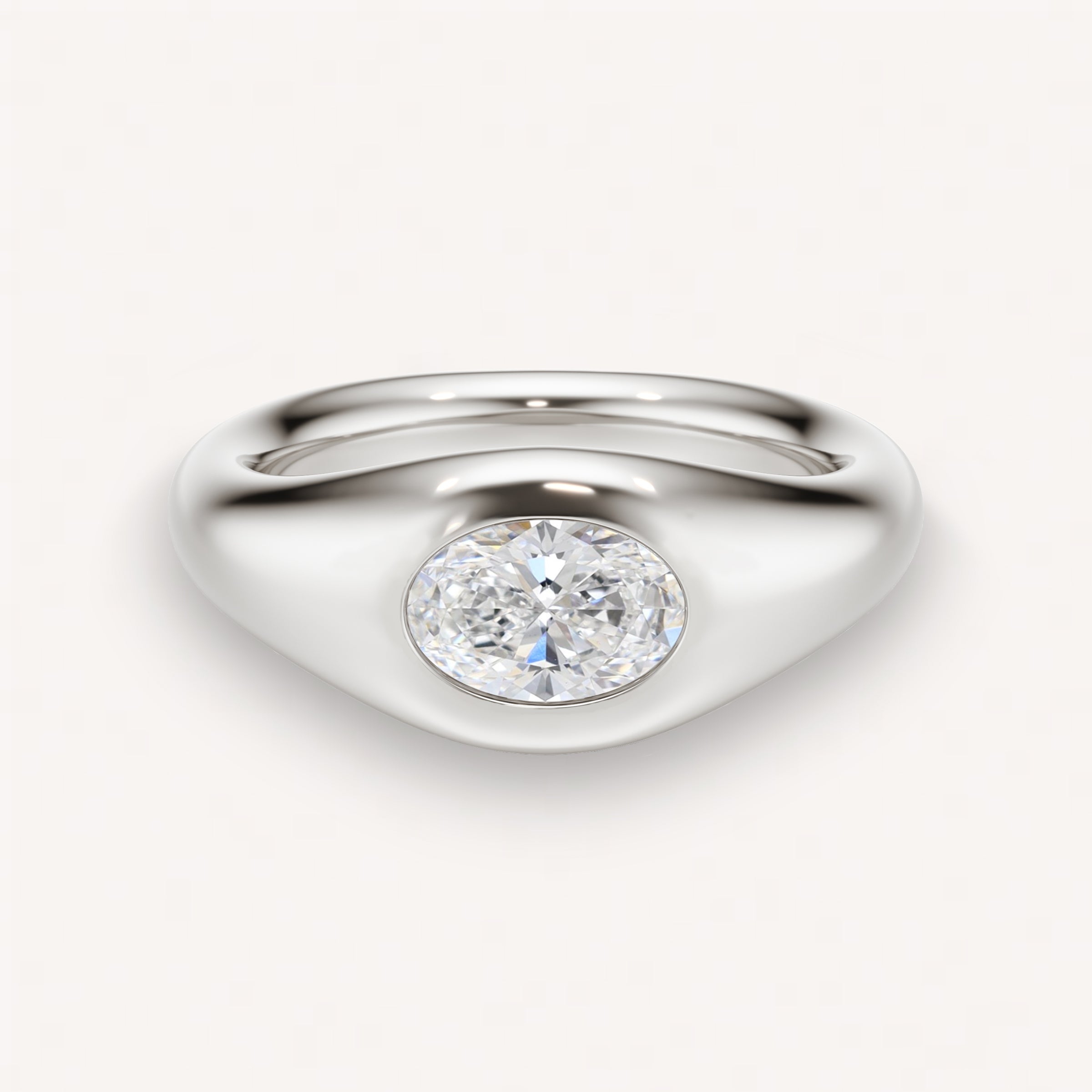 organic white gold engagement ring with diamond 