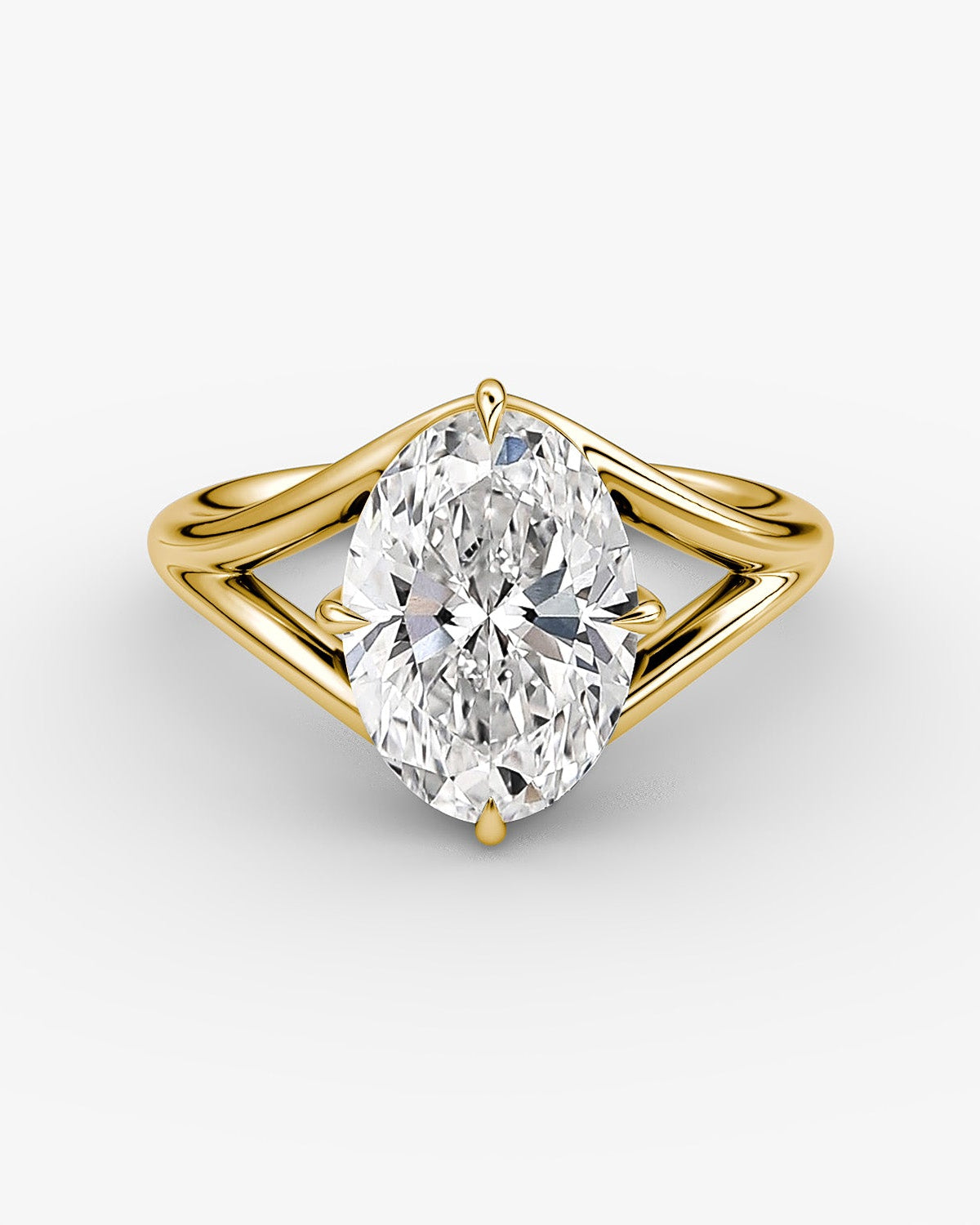 yellow gold engagement ring with an oval diamond