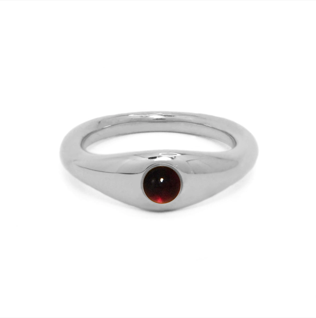 cool silver ring with ruby 